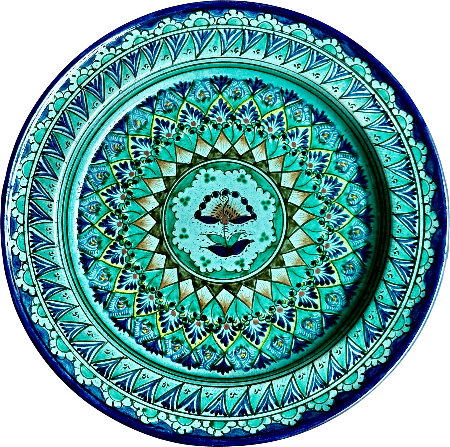 Assiette - Fleur - Verte