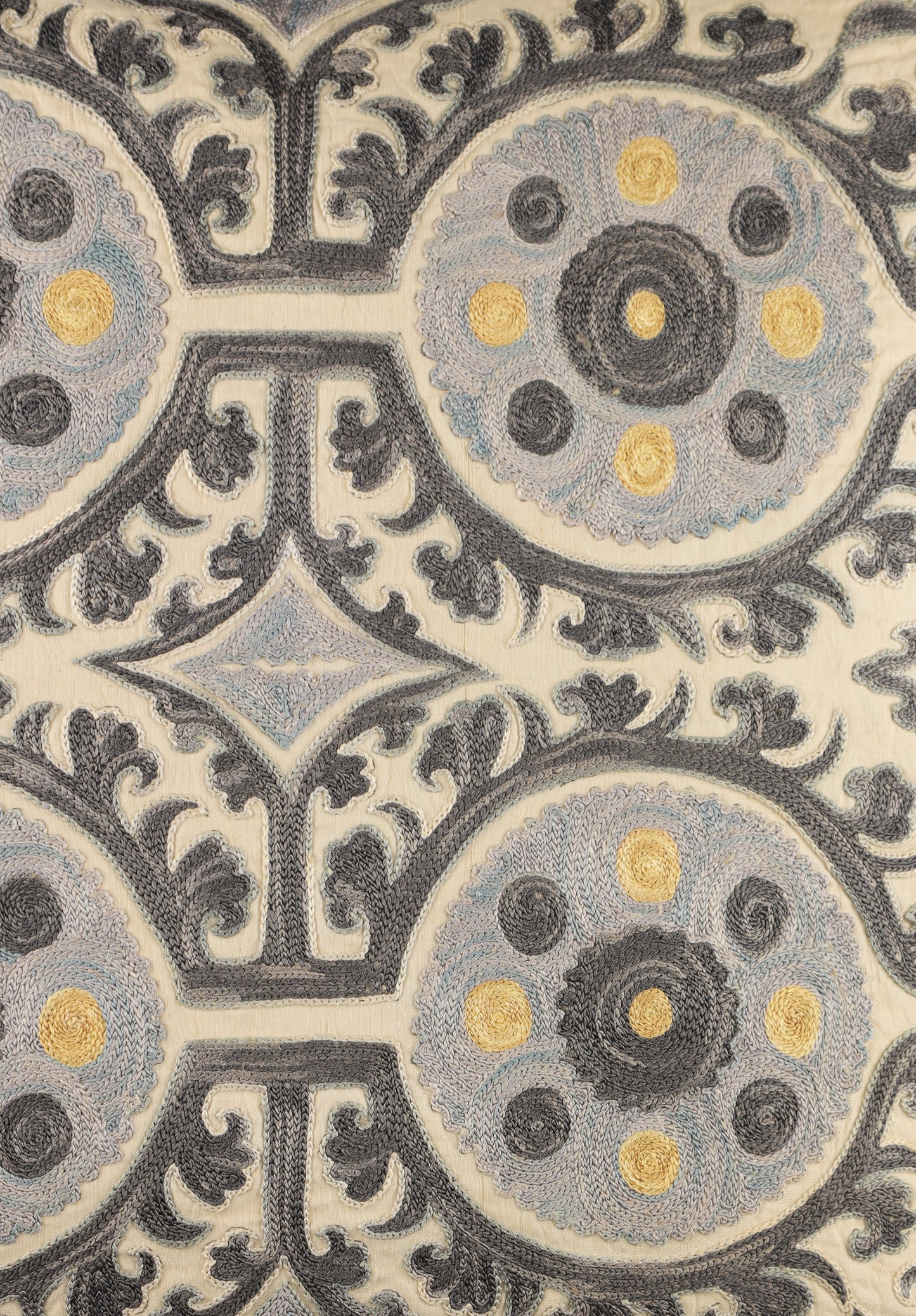 Housse de coussin carrée Suzani bleue - Samarcande