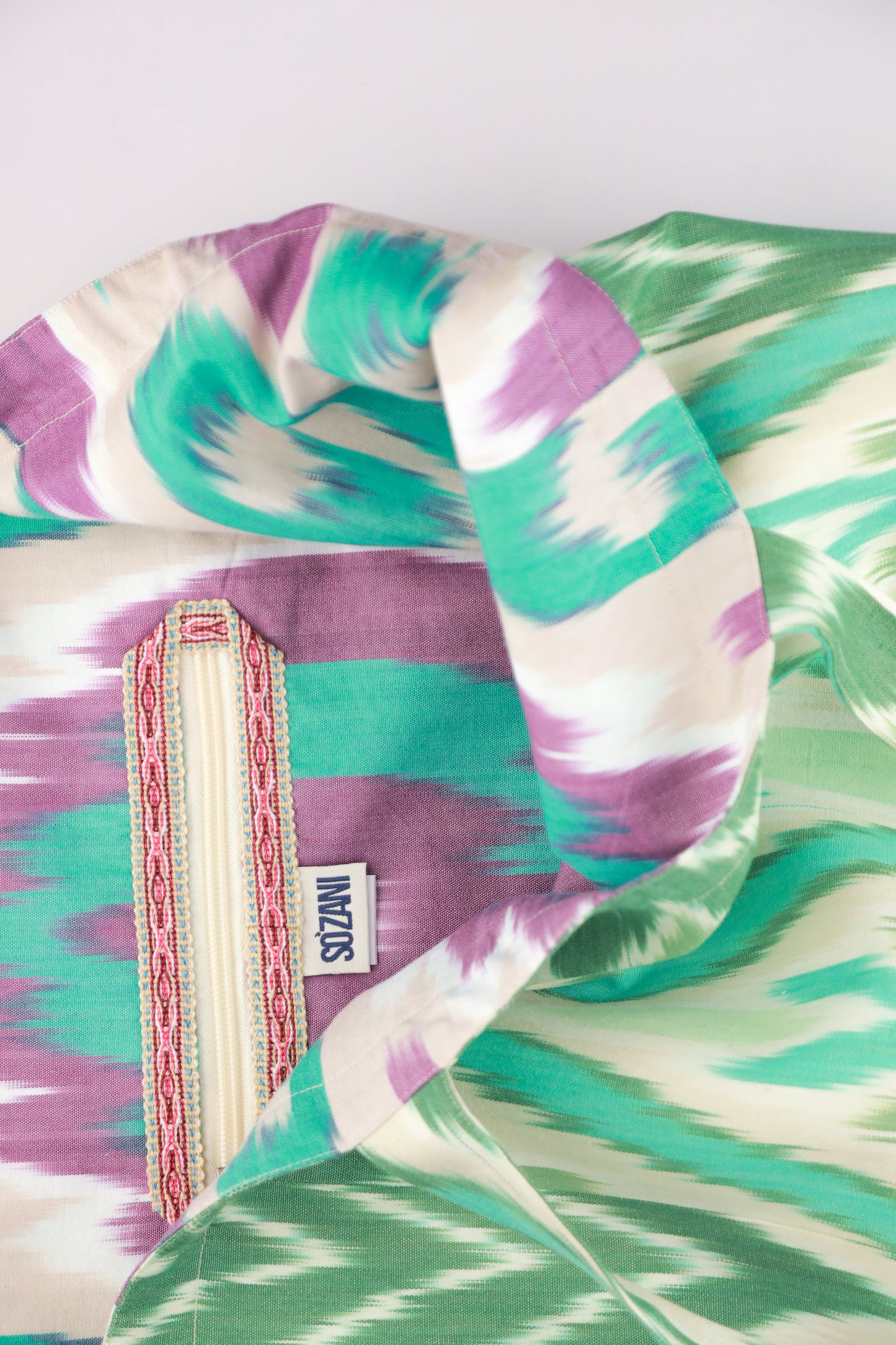Sac cabas IKAT - Turquoise et vert