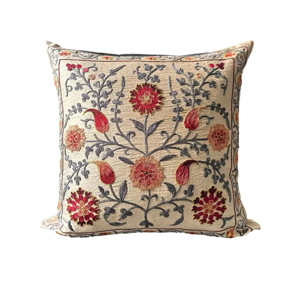 Housse de coussin carrée Suzani - Bahor - Printemps
