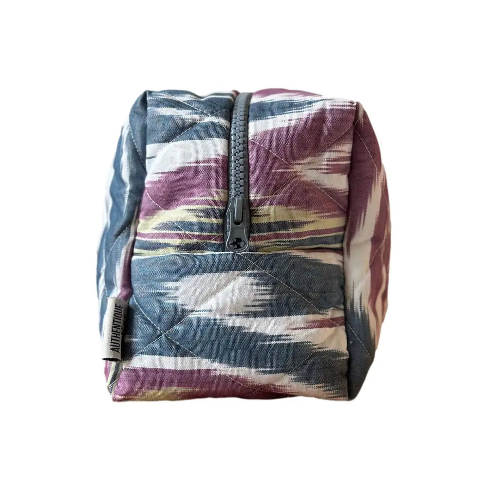 Grande trousse IKAT matelassée - Multicolore foncée