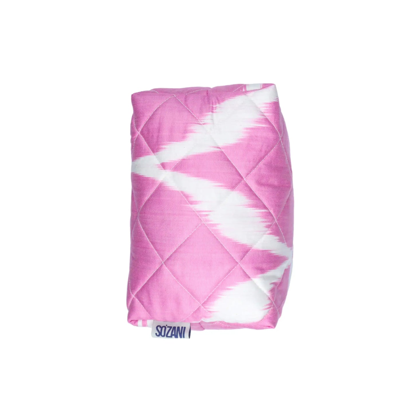 Grande trousse IKAT matelassée - Rose bonbon