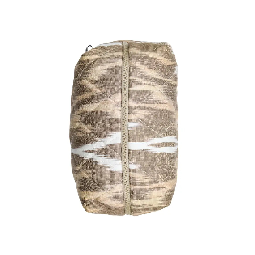 Grande trousse IKAT matelassée - Moka