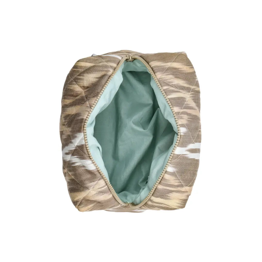 Grande trousse IKAT matelassée - Moka