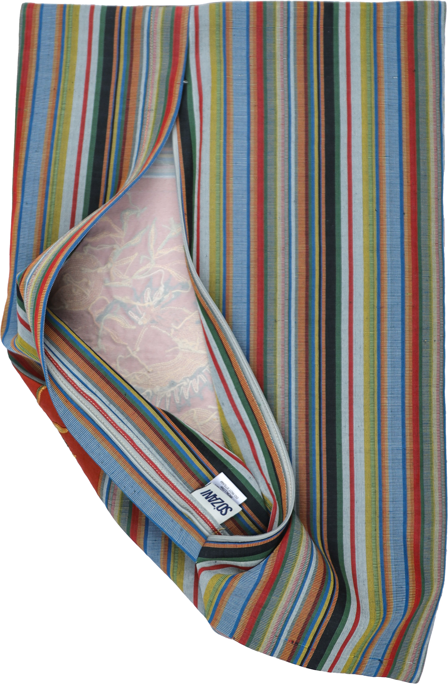 Housse de coussin rectangulaire Suzani beige - Oiseau-Grenades - Bekasam