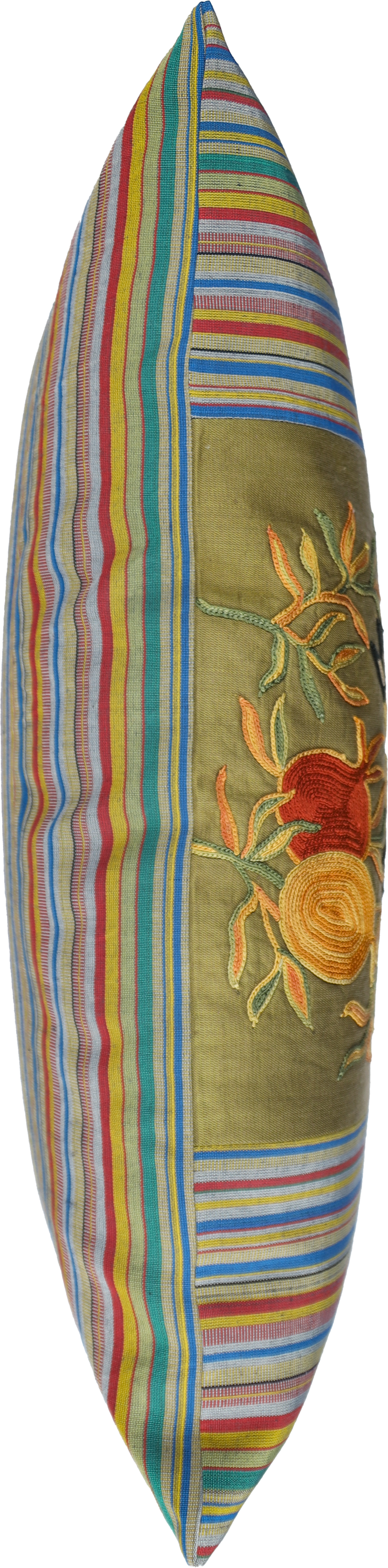 Housse de coussin rectangulaire Suzani verte - Oiseau-Grenades - Bekasam