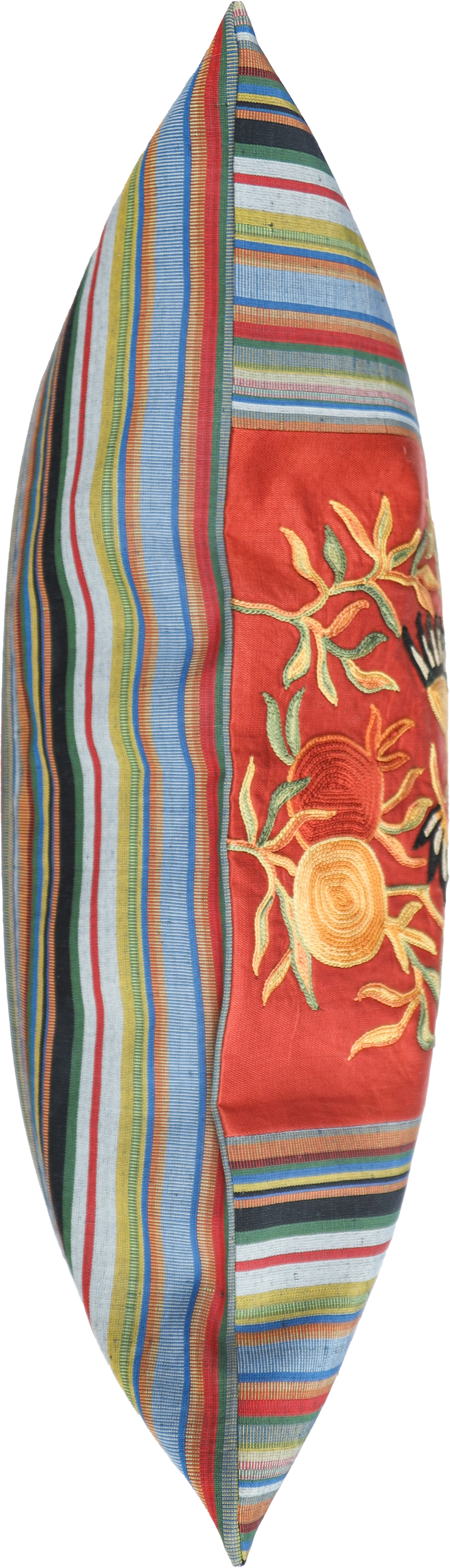 Housse de coussin rectangulaire Suzani rouge - Oiseau-Grenades - Bekasam