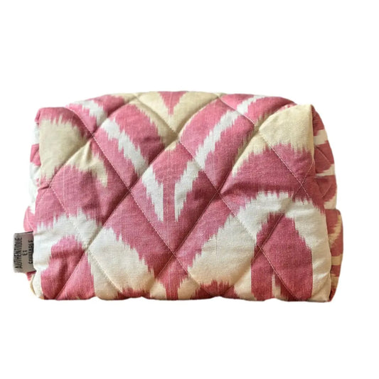 Grande trousse IKAT matelassée - Rose