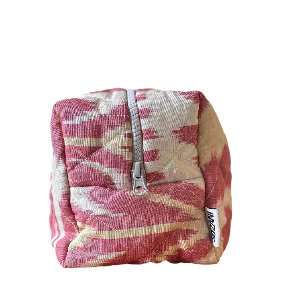 Grande trousse IKAT matelassée - Rose