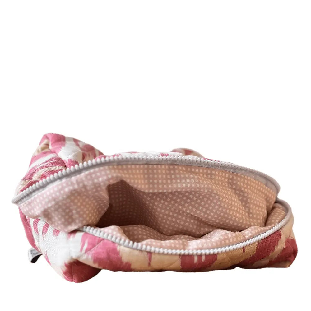 Grande trousse IKAT matelassée - Rose