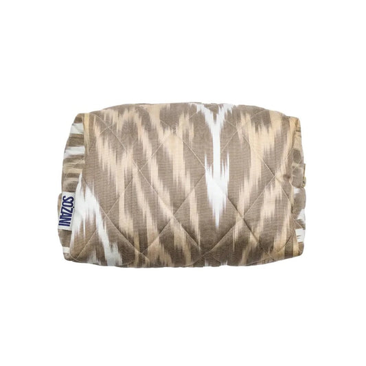 Grande trousse IKAT matelassée - Moka